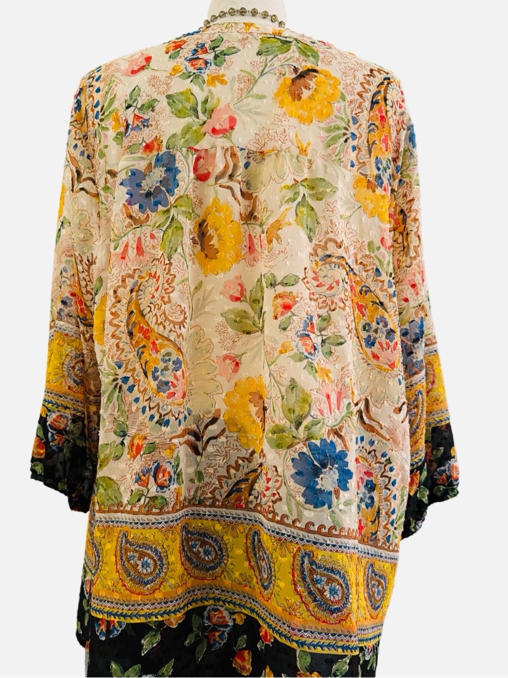 fig and flower 🌼 anthropologie Cream Floral Button-Down Tunic - Picture 7 of 8